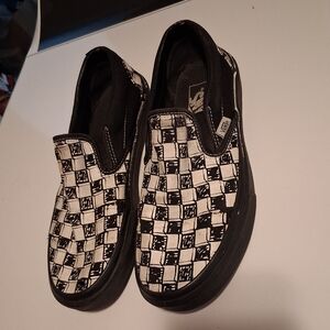Vans Shoes Black White Checker Slip On Mens 6 Womens 7.5